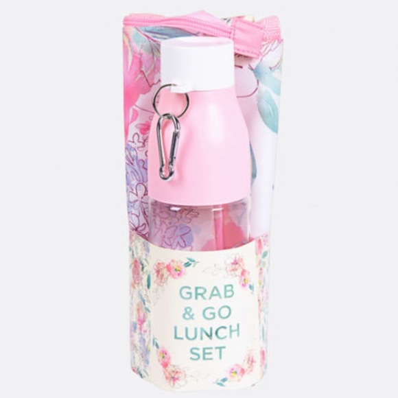 Set of Lunch Tote Water Bottle Filled w Love Pink - Picture 12 of 15